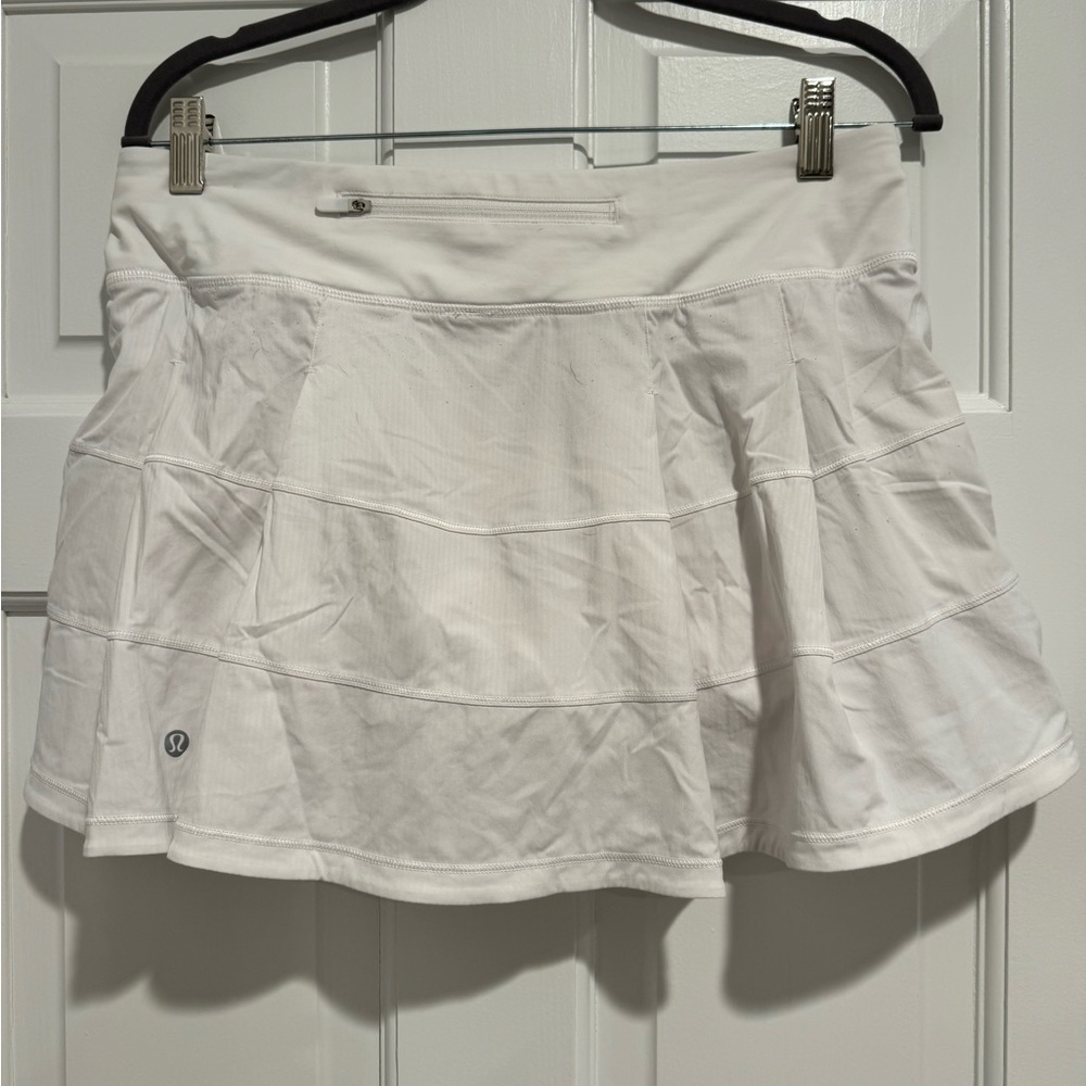 Lululemon Pace Rival Mid-Rise Skirt Long 15 inseam, White, Size 8